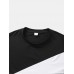 Men Contrast Colorblock Skin Friendly Short Sleeve Brief Style Casual T  Shirt