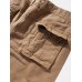 Mens Utility 100  Cotton Solid Color Casual Zipper Fly Cargo Pants