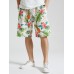 Mens All Over Pineapple Floral Print Holiday Drawstring Short