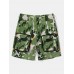 Men Colorblock Paisley Graphic Wide Legged Loose Fit Street Cargo Shorts