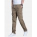 Mens Cotton Multi Pocket Elastic Waist Cargo Pants