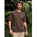 Men Hit Lining Side Pocket Camping Style Soft Breathable T  Shirts