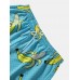 Men Allover Bananas Print Board Beachwear Loose Fit Wide Legged Shorts