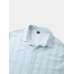 Men Striped Hit Color Buttons Up Elegant Holiday All Matched Short Sleeve Shirts