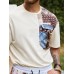 Men Paisley Patchwork Stitching Leisure All Matched T  Shirts