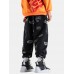 Mens All Over Cartoon Grimace Print Drawstring Cuff Denim Pants