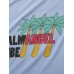 Men Palm Tree   Letter Print Casual All Matched Skin Friendly Crew Neck T  Shirts