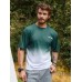 Men Ombre Color Letter Print Breathable Graceful Leisure All Matched T  Shirts