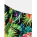 Mens Tropical Pineapple Print Holiday Mid Length Drawstring Shorts