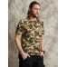 Men Gingham   Camo Print Single Pocket Hem Cuff Skin Friendly Short Sleeve T  Shirt