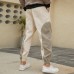 Men 100  Cotton Patchwork Color Block Elastic Waist Ankle Length Casual Pants