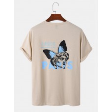 Men Figure   Butterfly Print Art Style Soft Skin Friendly Matched Casual T  Shirts