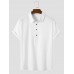 Men Solid Half Buttons Lapel Collar Graceful Leisure All Matched Skin Friendly Shirts