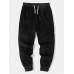 Men Corduroy patchwork Pocket Loose Cargo Sweatpants