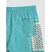 Men Elegant Print Patchwork Retro Style Lightweight Thin Drawstring Board Shorts